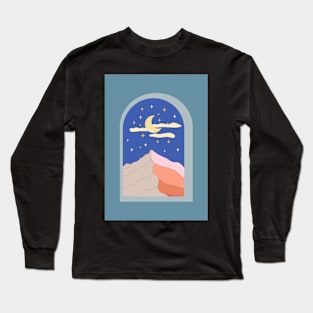 Dreamy mountain night view Long Sleeve T-Shirt